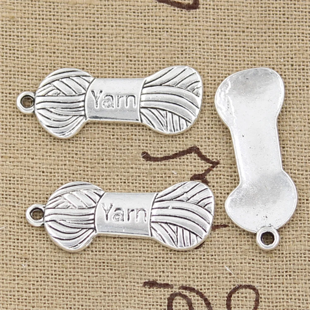 Charms yarn skein knit crochet 31x12mm Tibetan Silver Color Pendants Antique Jewelry Making DIY Handmade Craft