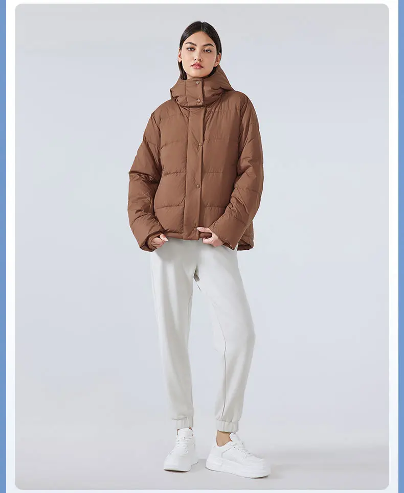 2024 Winter Stand Collar Vest Zipper Pocket Removable Hooded Woven Warm Coat Down-filled Garment Puffer Eiderdown Down Jacket