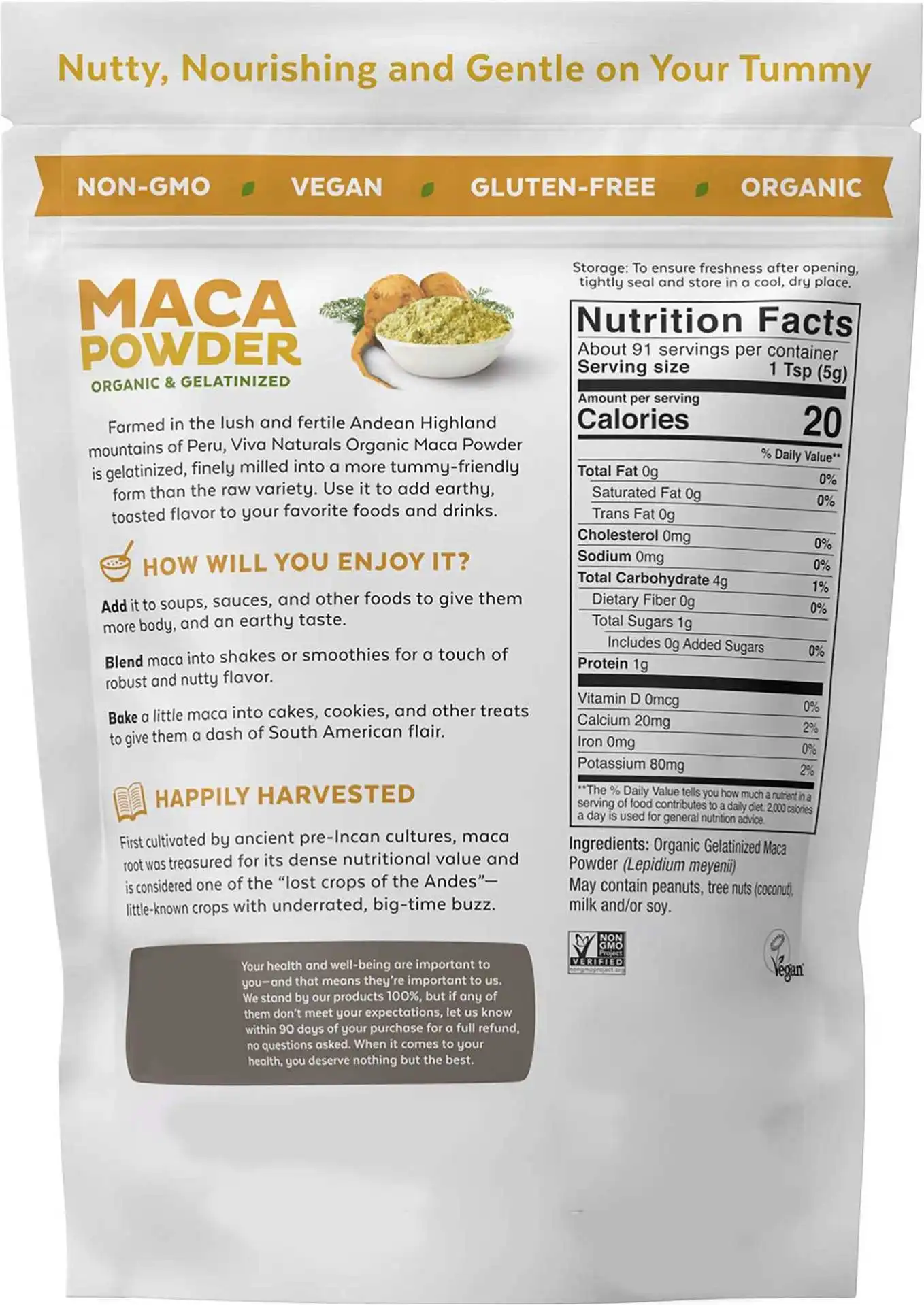 OEM Hot Selling Organics Maca Powder, 8 oz. Bag-Organic, Non-GMO, Low Temp-DriedGluten-Free
