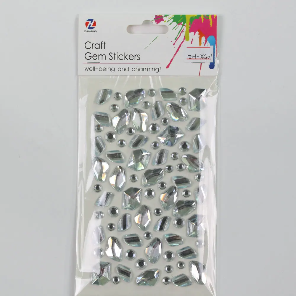 Rhinestone Gem Stickers Self Adhesive Colorful Stick on Gems Bling Craft Jewels Crystal Stickers Decorative Diamond Stickers