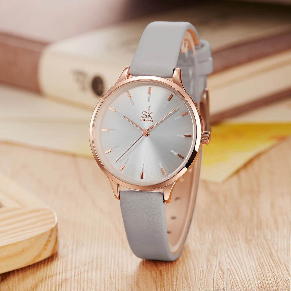 Shengke Fashion Women Watches Leather Strap Luminous Dial Female Wrist Watch Luxury Ladies Quartz Watch Custom Logo