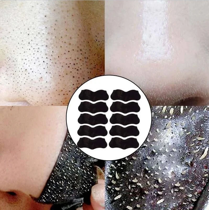 10pcs/box Bamboo Charcoal Blackhead Mask Spots Acne Treatment Mask Nose Sticker Cleaner Pore Nose Strips