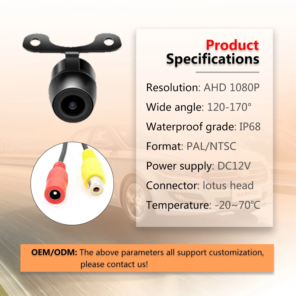 Factory Direct Sale 12v 4 8 12 Led Waterproof Reversing Camera Mini Car Cctv Side Camera Car Reverce Camera with Parking Line