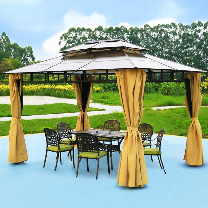 Modern Garden Waterproof roof gazebo sunshade customizable gazebos outdoor aluminum luxury pavilion