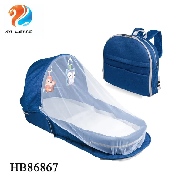 Wholesale High Quality Infant Bassinet Foldable Baby Mini Bed With Mosquito Net New Born Portable Bed with Hanging Rattles