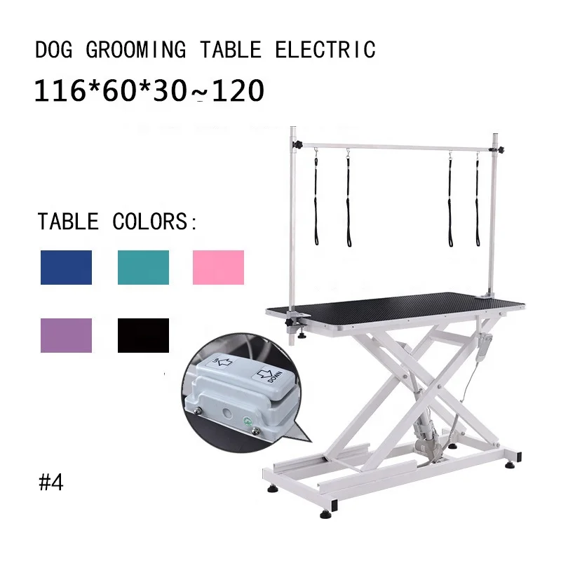 Custom Electric lifting dog table hydraulic dog show table pet grooming table with LED light