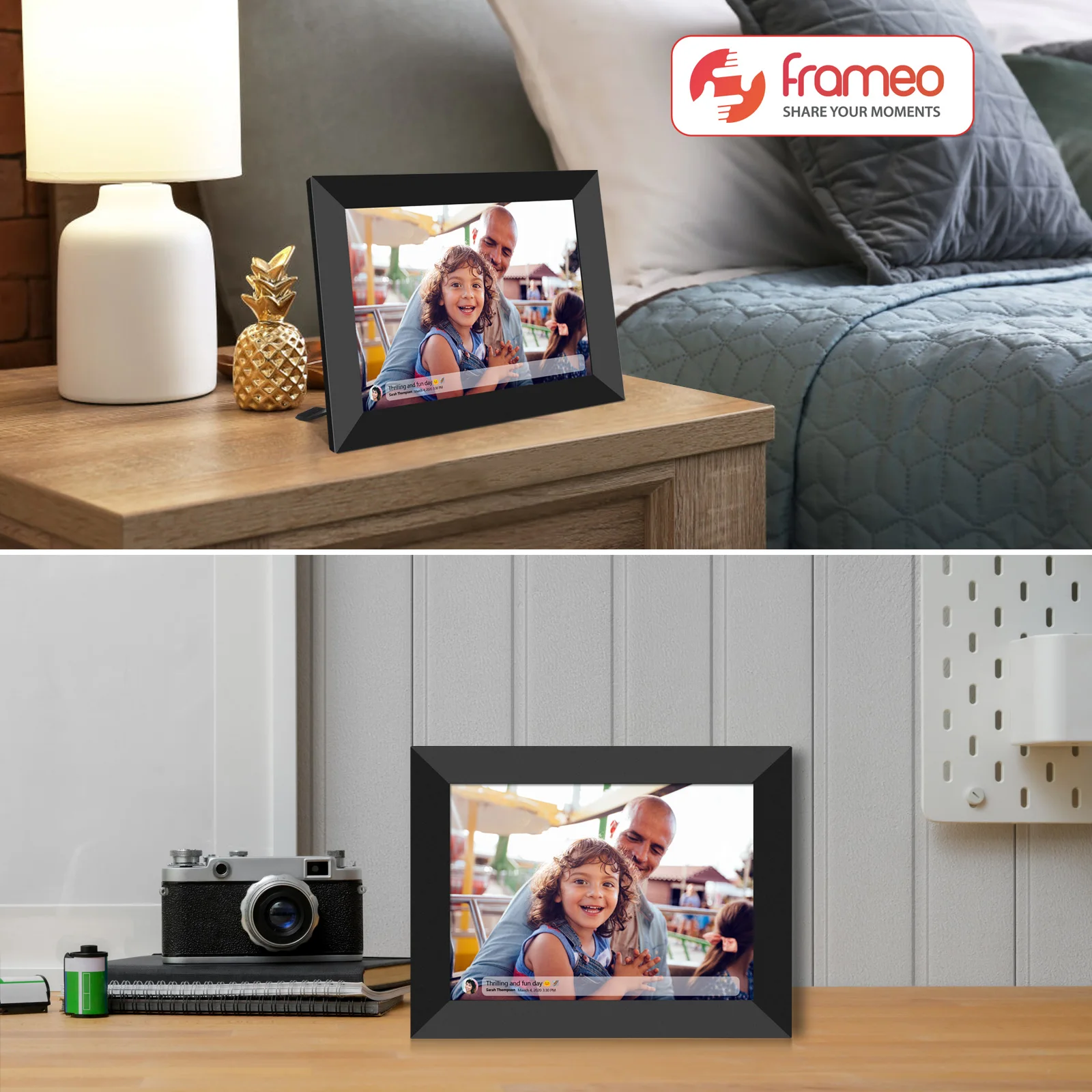 Frameo app 10.1 inch IPS WiFi android LCD led screen digital photo frame support 1280*800 Ips digital picture frame