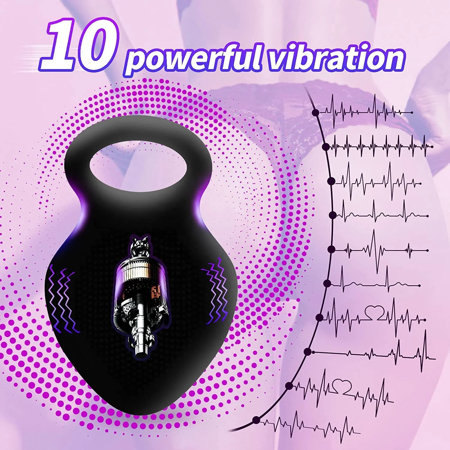 10 Modes Silicone Penis Ring Vibrator Cock Ring For Stimulating Erection Penis Enlargement Male And Couple Sex Toys