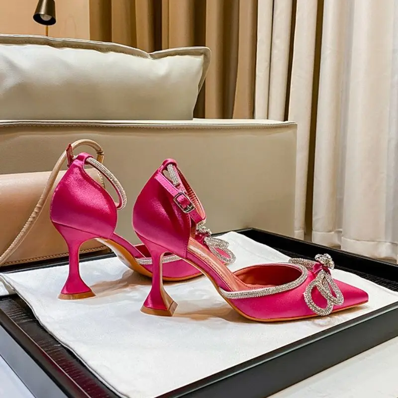 New Arrival Zapatos De Tacon Elegant Fashion Pointed Toe Women Cup 2022 Bow Heels for Ladies