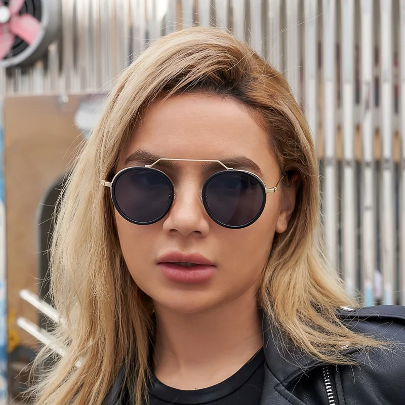 Pilot Round Aviation Sunglasses for Men Women Retro Metal Hippie Circle Style Sun Glasses UV Protection Italian Sunglasses 2023