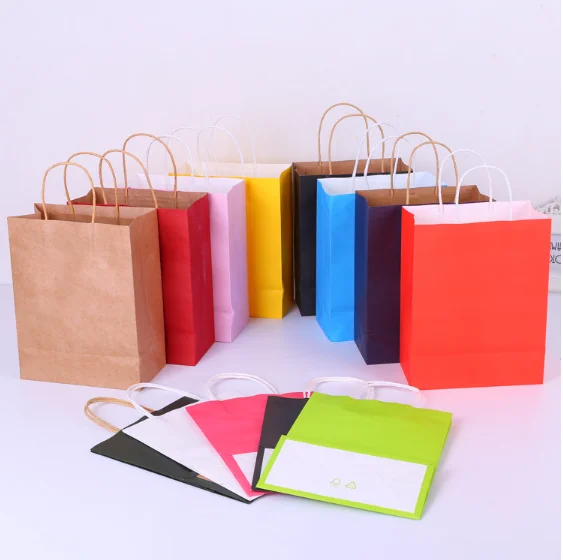 wholesale custom kraft paper bag hand bag gift bag for shopping, package,