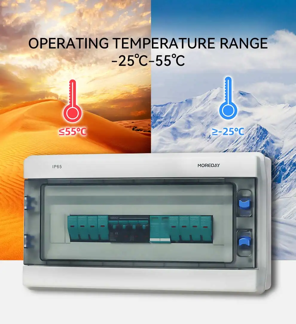 Dc Combiner Box 1000V 25A 2 In 2 Out 2 Strings Pv Combiner Box For Photovoltaic System Solar Panels