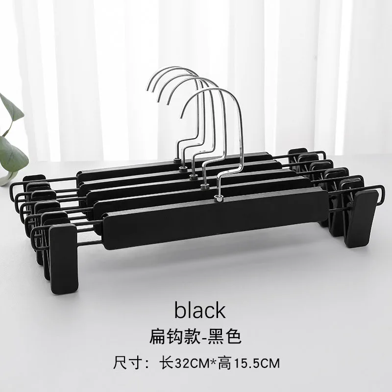 bestiform custom Flexible bottom hanger black plastic pants hangers skirt hanger with clips metal hook