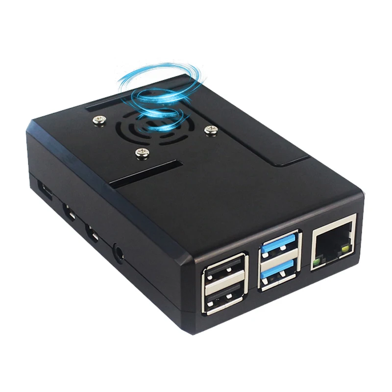 Raspberry Pi 4 Black / Transparent ABS Case Plastic Shell Removable GPIO Cover and Cooling Fan for Raspberry Pi 4 Model B