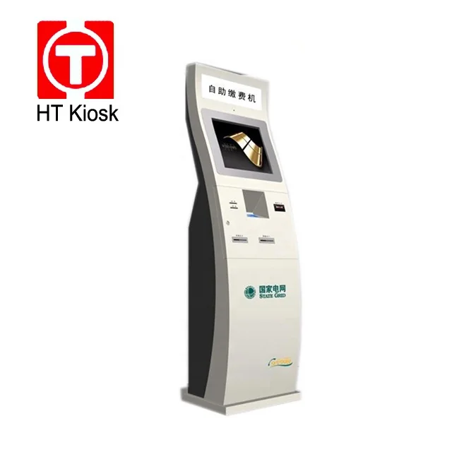 touch screen Customized self service Bus station tickets terminal printing Thermal receipt printer Mental pin pad kiosk