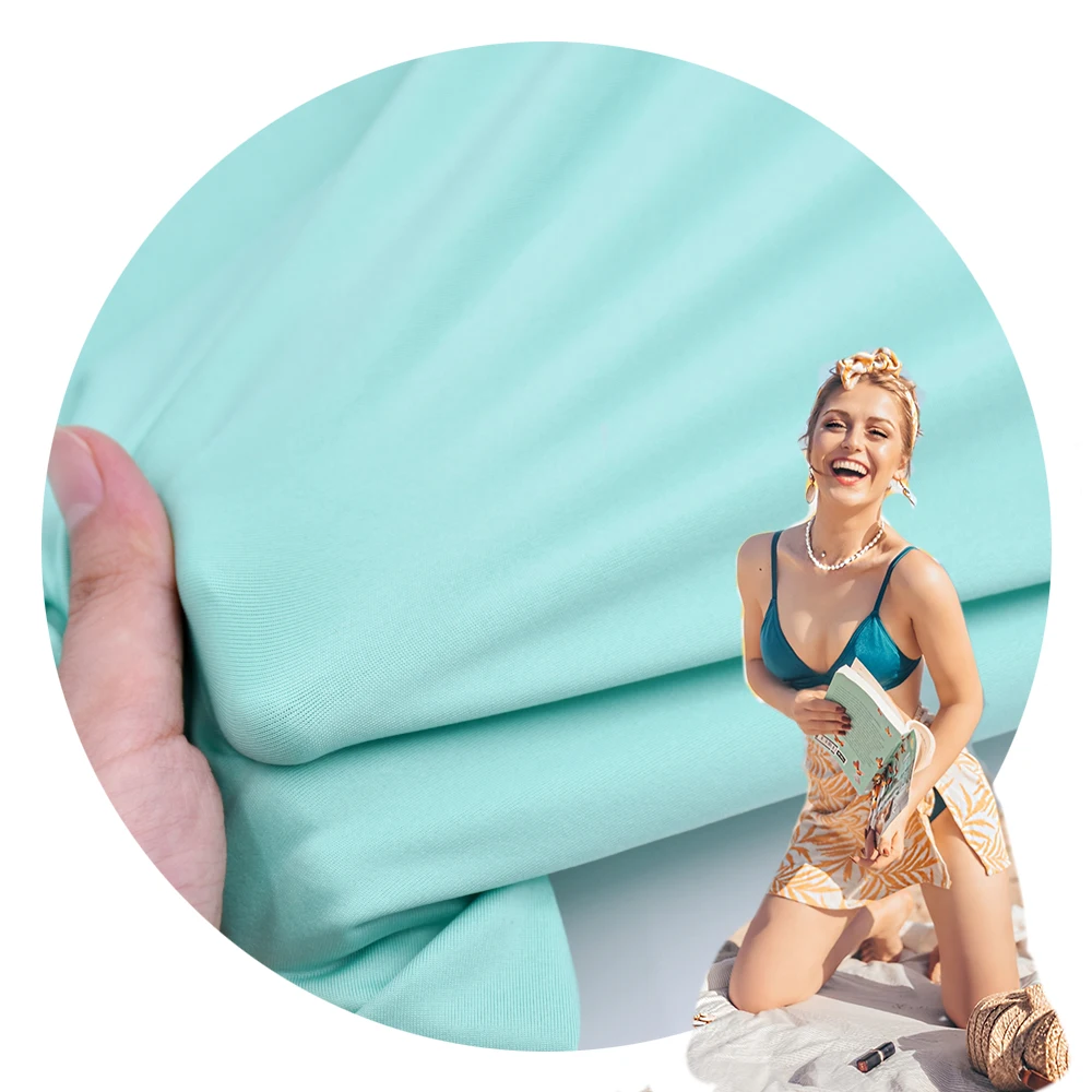 87% Polyester 13%Spandex Softness Hand feel Antimicrobial Sportswear Recycle Cloth Spandex Stretch swimwear fabric textiles