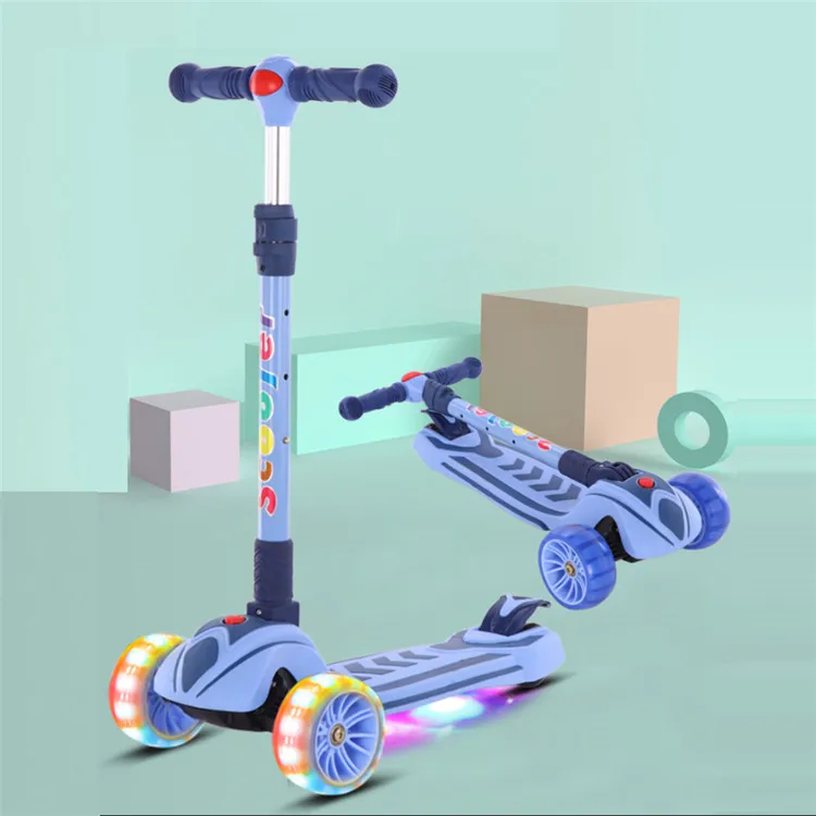 LC-KS019 2021 Китай складывающийся по нанесению собственных логотипов мигает 3 колёса из полиуретана для роликовых коньков Электрический Детский самокат Скутер способный преодолевать Броды подарок на Новый год Детские самокаты