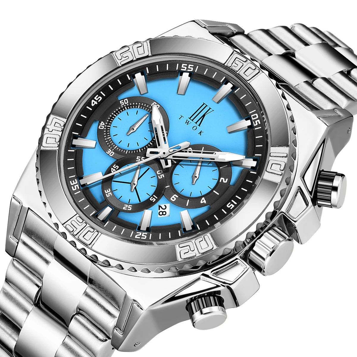 IIK TWOK 2007 Bulk Buy 3Atm Waterproof Chrono Dial Date Show Big Wrist Heavy Luxury Sport Watches For Men