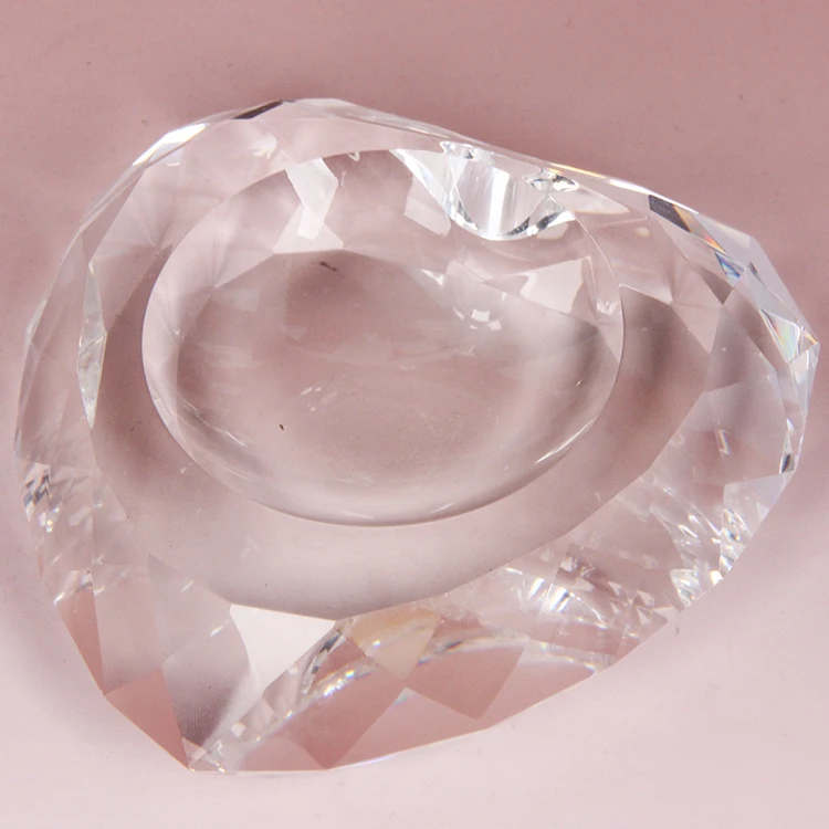 Высококачественная Красивая стеклянная пепельница в форме сердца для офиса и дома