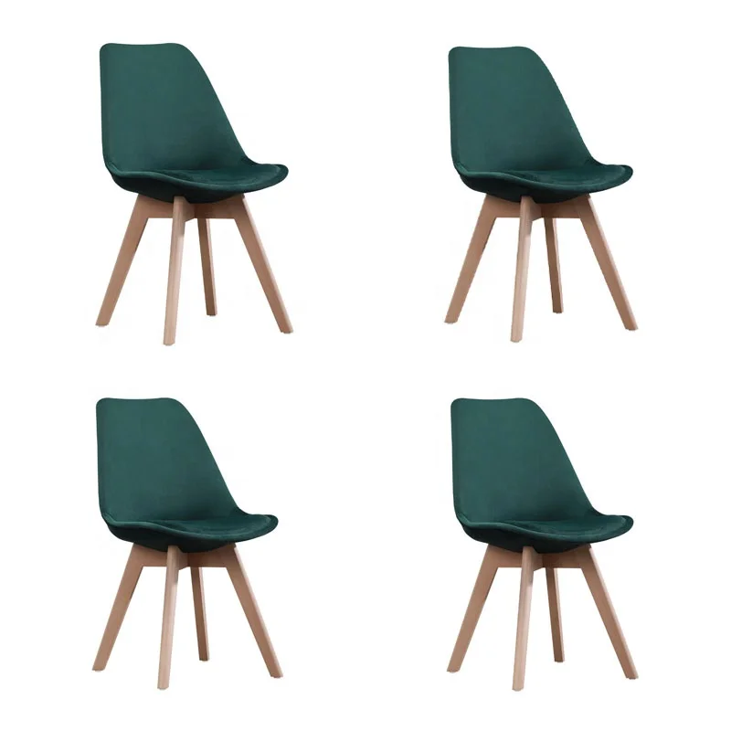 Wholesale dining chair wood leg luxury living room chair furniture modern velvet dining chair