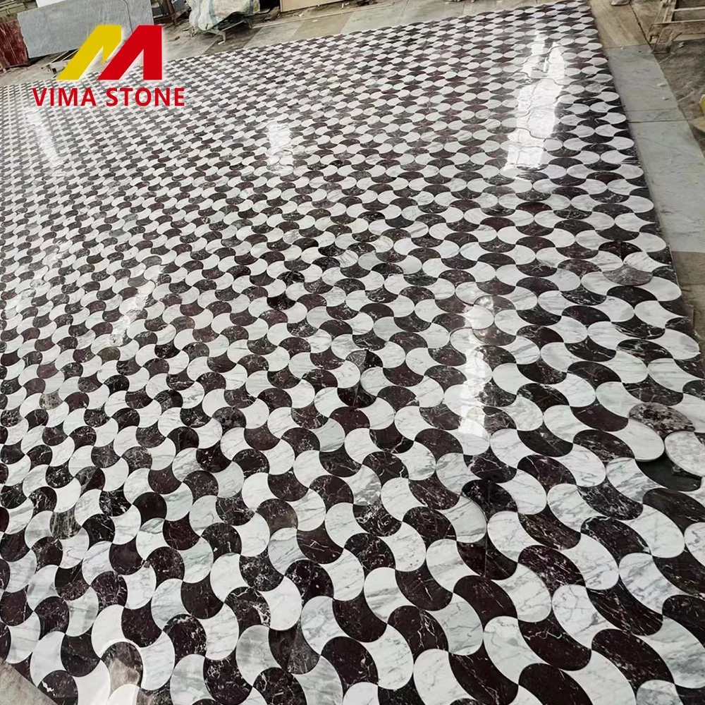 Large size waterjet marble mosaic medallion inlay  for interior project  lobby corridor entrance marble design
