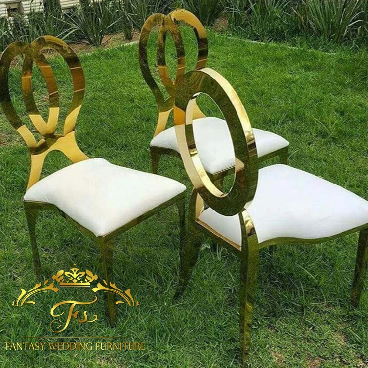 Gold frame stainless steel round back wedding and event chairs
