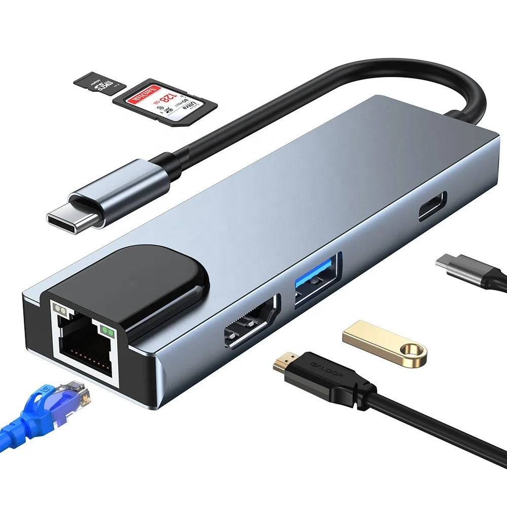 Usb-концентратор с логотипом на заказ с eternet для ноутбука mac-book usb-концентратор type c док-станция