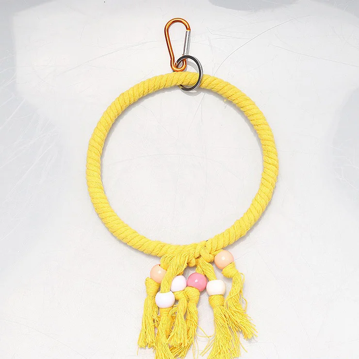 Parrot Hamster Toy iron wire Climb Ladder Runner Game Steps Durable Cotton Rope Swing Staircase Bit String Frame Bird Cage