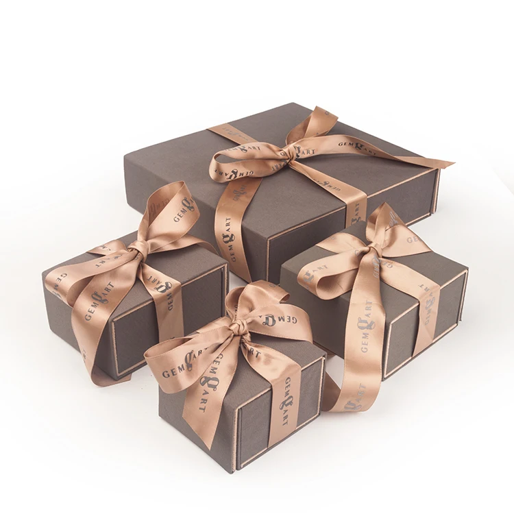 2021 Custom Logo Material Pattern Color Ribbon Leather Velvet Luxury Necklace Ring Jewelry Packaging Box For Jewelry Gift Boxes