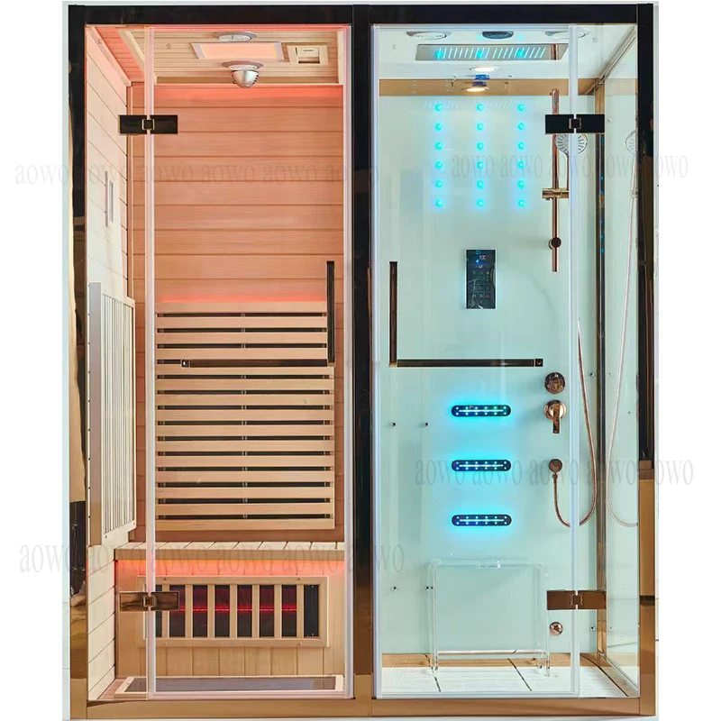 golden frame modern steam infrared sauna room sweat wear fabric super Negative oxygen ion generator Sauna Tent stove heating