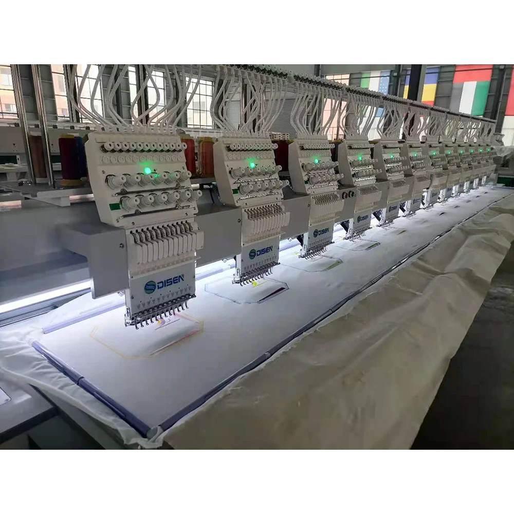 Automatic multi-head 8 12 15 head multi color multiple needle embroidery machine 924 for spare parts suppliers servo motor