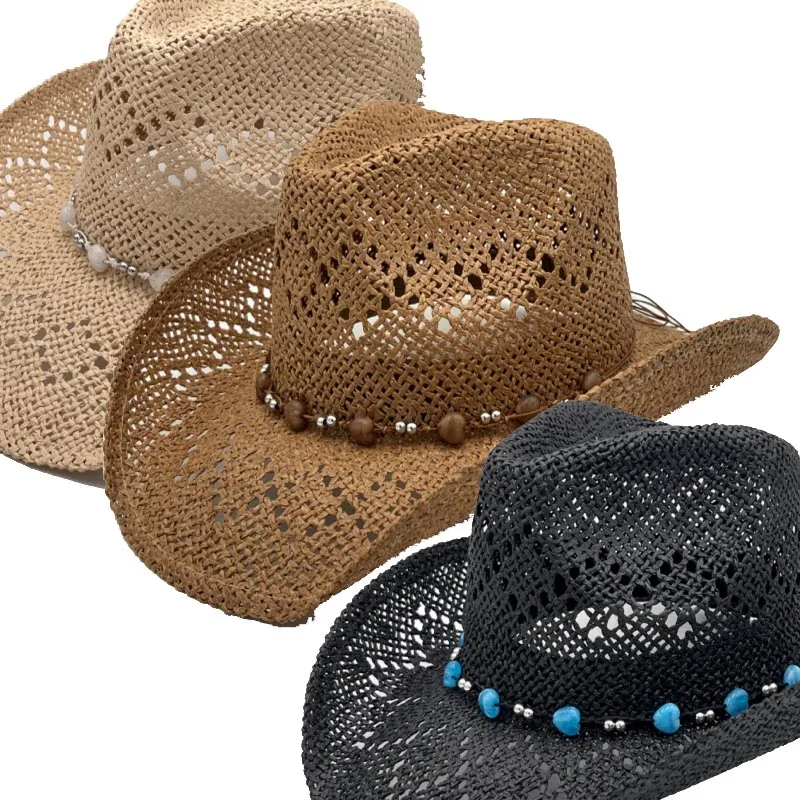 LIHUA straw hat supplier collapsible custom lifeguard straw hat hard plastic straw cowboy hat