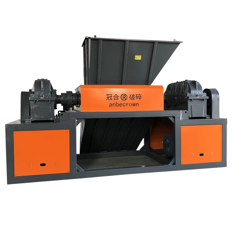 
Multifunction double shaft hard drive waste metal plastic bottle shredder 