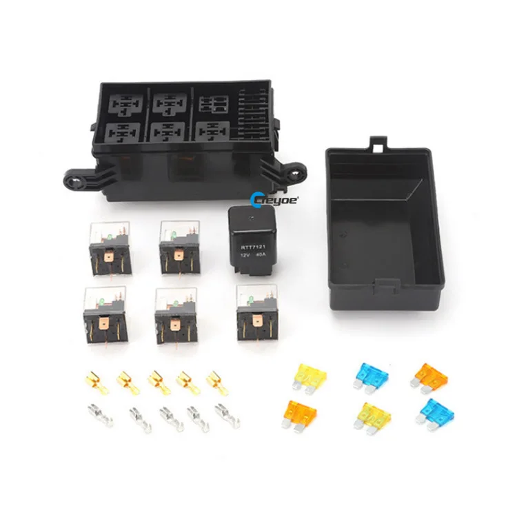 12V/24V 6 way автомобильный релейный блок предохранителей держатель коробки набор гнезд для автомобиля внедорожника
