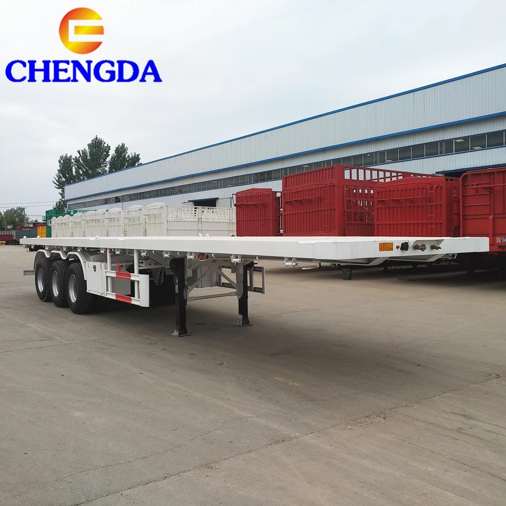 New 3Axle 20Ft 40 Feet 60Ft Extendable Flatbed Trailers For Sale