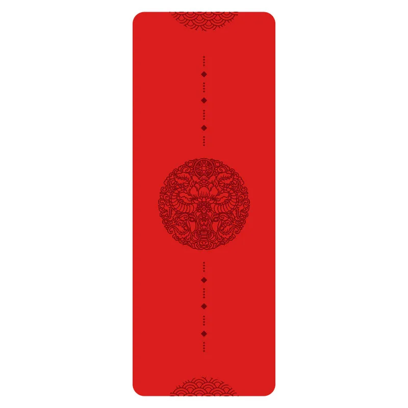 Chinese Zodiac Cattle Custom Logo Vegan PU Rubber Yoga Mat Laser Engraved Custom Printed GYM  Yoga Mat Thick Custom Logo