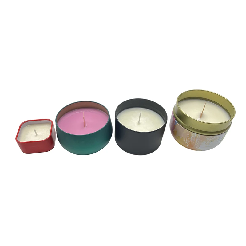 pCustom Clay Luxury White Matte Candle Jar Empty Tin Vessel with Lid 6oz  candle container