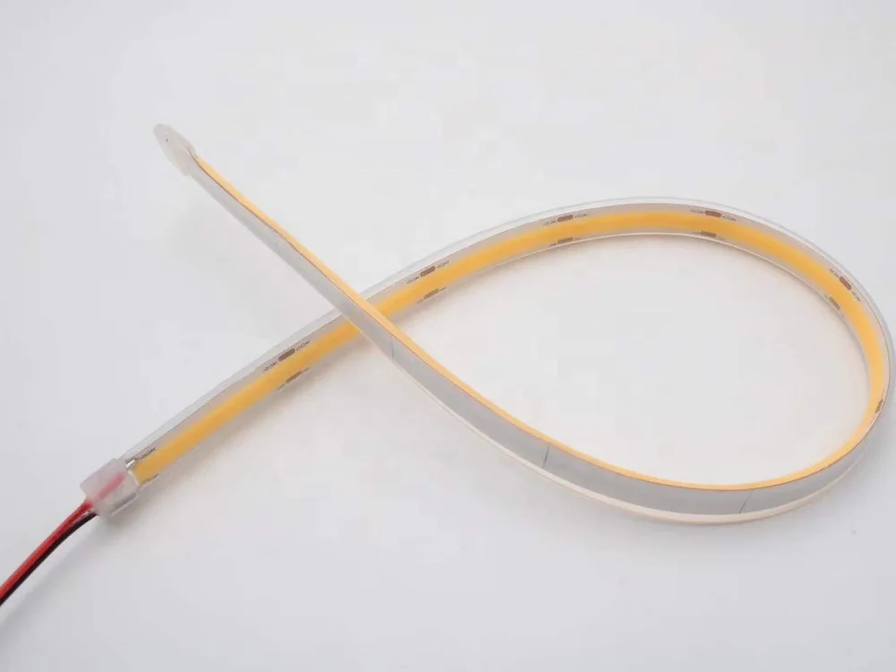 New Arrival Dotless CRI>90 8mm 11W 480leds 12V 24V 5m Flexible Cob LED Tape IP65 Outdoor Silicon Tube Waterproof COB LED Strip