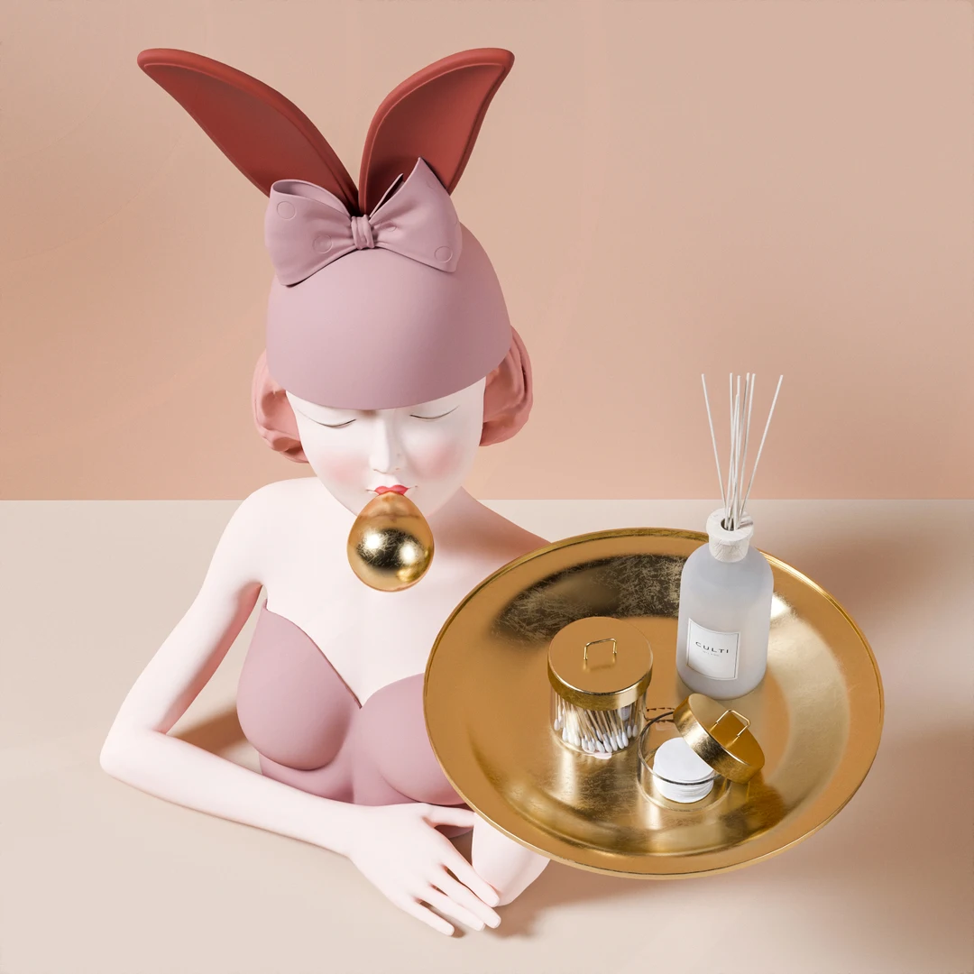 Bubble Girl Figurines with Tray Desktop Fruit Organizer Modern Girl Statue Girl Ornaments for Home  Table Ornaments
