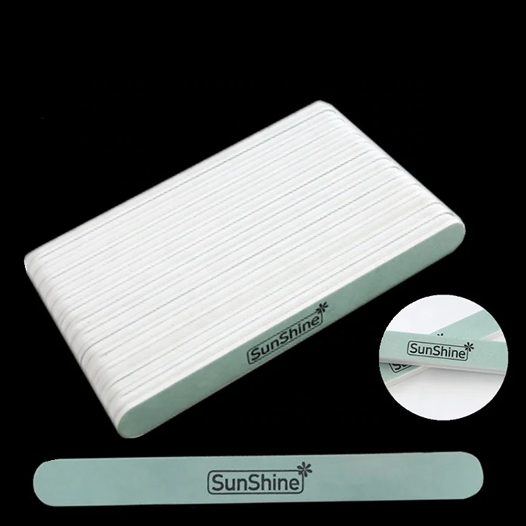 Double-Sided Polished Strip Green White Nail File nail buffer polishing file