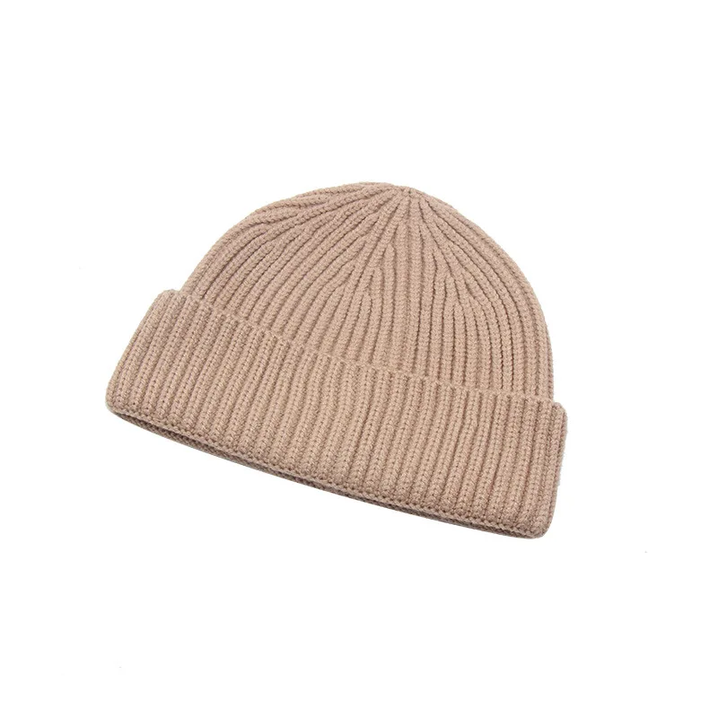 Fashion Candy Color Warm Knitted Wool Winter Hat Custom cotton soft Blank Embroidered Women Beanie hats