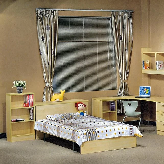 Modern Bedroom sets Wooden Bed with desk and Wardrobe