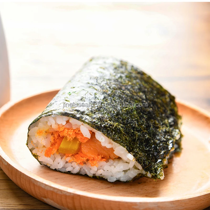 hot sale Japanese dishes spicy diced squid tuna and crab meat nori triangle rice ball