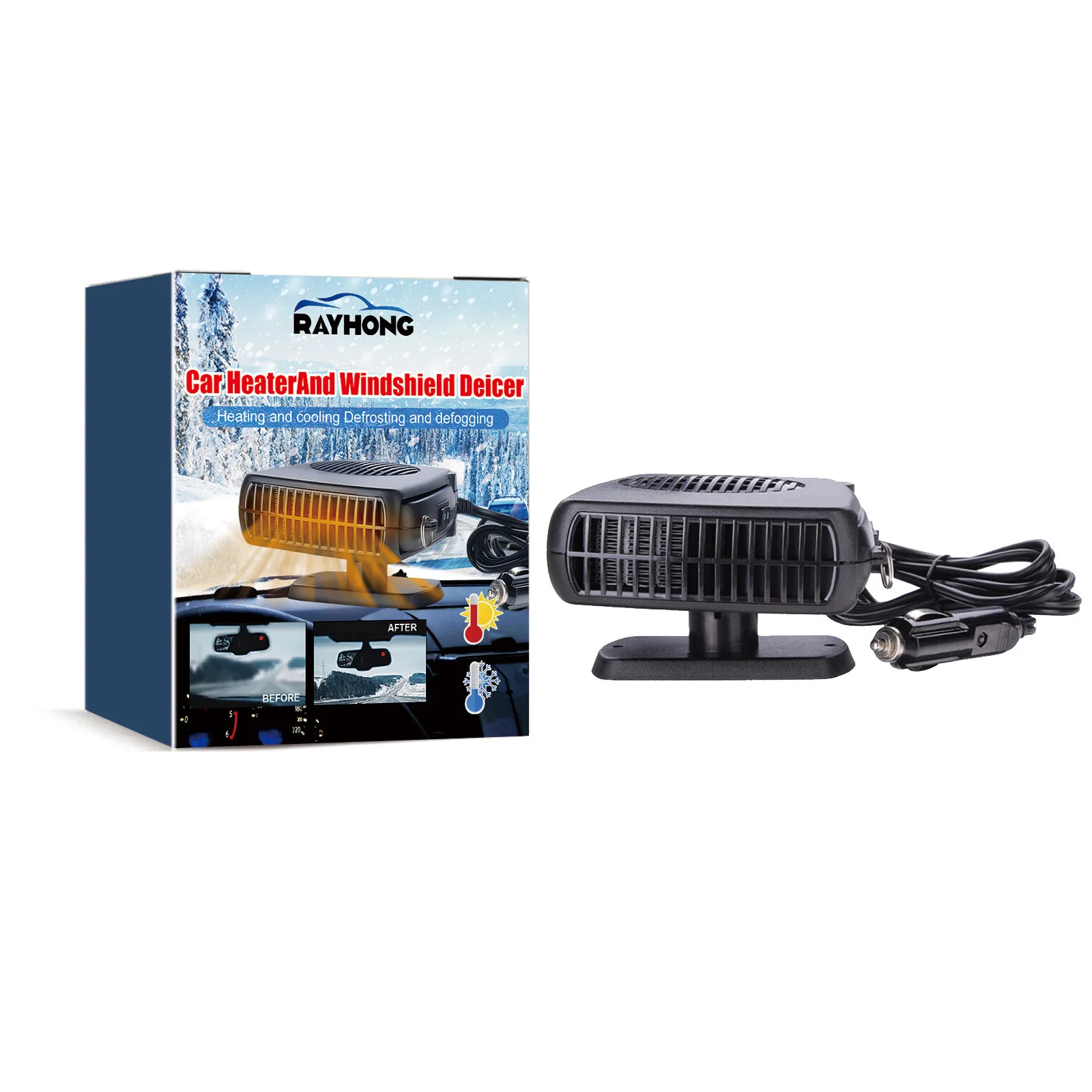 rayhong Car heater Multi-functional heater for car cooling and heating air defrost and snow defog in winter