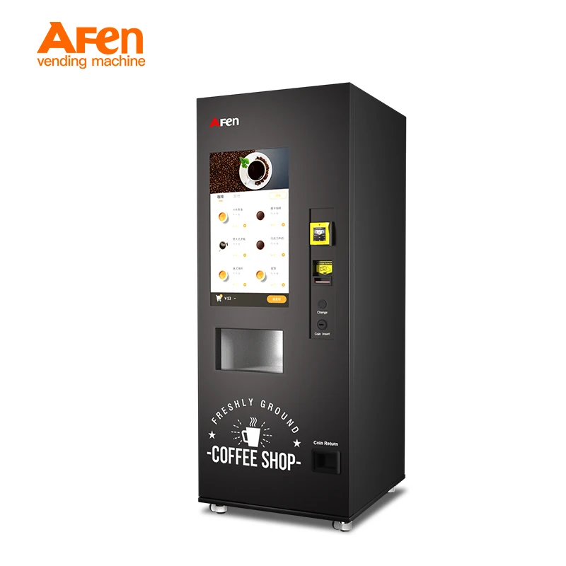 Afen High-End Quality Coffee Vending Machine Fresh Ground Coffee Vending Machine With 22 Inches Touch Screen