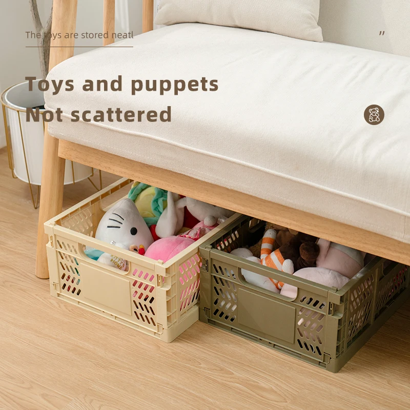 Factory Direct Sale Customized Large Size Stackable Foldable Plastic Storage Basket Household Toy Snack Basket Container Houses