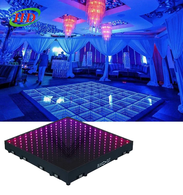 mirror party stage light up dancing floor tiles outdoor wedding 3d magnetic led dance floor