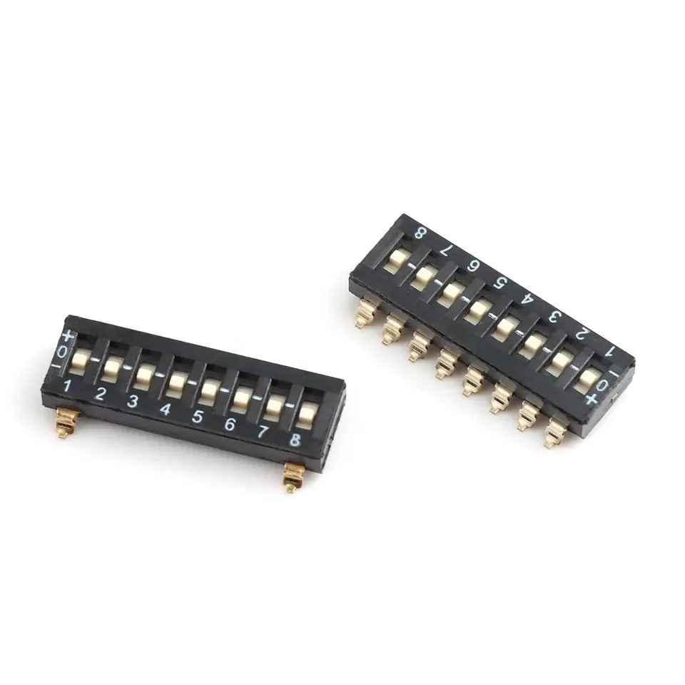 2.54 mm pitch 10pins smd smt type 8 position 2.54 dip switches