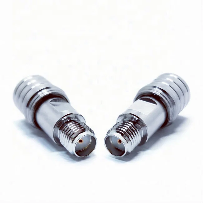 High Frequency Stainless Steel SMA Female to QMA male RF Coax Adapter Connector