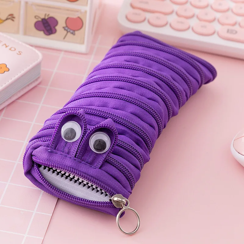 New Designer innovation cute whole zipper pencil bags unique kawaii monster pencil case for school boys